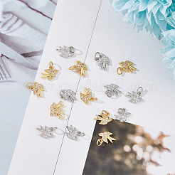 16 шт. 2-цветная латунная подвеска-птица с микропаве из прозрачного кубического циркония&nbsp;FIND-DC0003-26