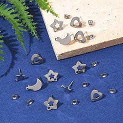 16 шт. 4 стиля фурнитуры для сережек-гвоздиков из нержавеющей стали 304 STAS-FS0001-85P