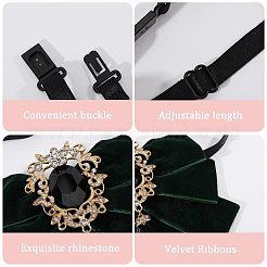 Fliege aus Polyester mit Brosche aus einer Legierung aus Glas&nbsp;AJEW-WH0481-784B