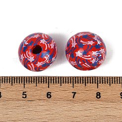 Тема Дня независимости деревянные европейские бусы&nbsp;WOOD-Z005-01A-02