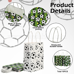 16 шт. 8 стили бумажных сумок с футбольным принтом&nbsp;ABAG-SP0001-55