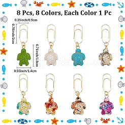 8 шт. 8-х цветные скрепки из углеродистой стали&nbsp;AJEW-CP00005