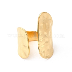 Ионное покрытие (ip) 304 нержавеющая сталь твист плоское открытое манжетное кольцо для женщин RJEW-E063-28G