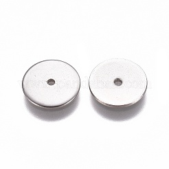 変色しない304ステンレススチールスペーサービーズ  フラットラウンド  ステンレス鋼色  10x0.8mm  穴：1.2mm&nbsp;STAS-G200-02C-P