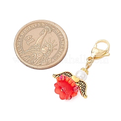 Подвесные украшения в виде цветочного ангела из стекла и акрила&nbsp;HJEW-MZ00242-02