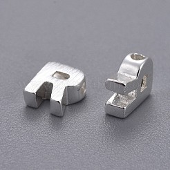 真鍮製チャーム  文字L  文字.r  5.5x4.5x2mm  穴：1mm&nbsp;KK-P081-R-S