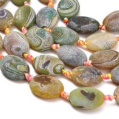 Chapelets de perle en agate naturelle patinée&nbsp;G-A321-Q02-01