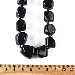 Ожерелья из натуральных окрашенных и нагретых черных агатовых самородков для женщин и мужчин&nbsp;NJEW-K388-01P