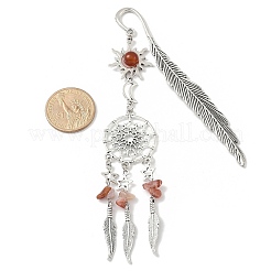 Закладки из натурального южного красного агата и сердолика AJEW-JK00373