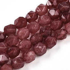 Окрашенные природные белый нефрит бисер пряди&nbsp;G-T139-8mm-46O