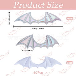Accessoires d'ornement en cuir pu irisé arc-en-ciel aile de démon&nbsp;DIY-WH0308-457A