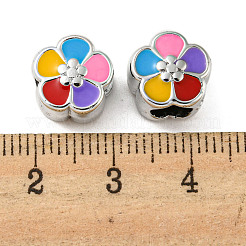 CCBプラスチック大穴ビーズ  エナメル  花  10.5x10x8mm  穴：5mm&nbsp;CCB-D007-01F