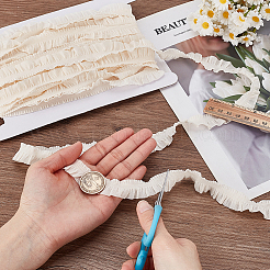 Ruban de dentelle plissée superposée 10 m 10 % élasthanne 90 % polyamide&nbsp;OCOR-GA0002-42A