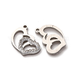 Подвески из нержавеющей стали 304 со стразами из глины&nbsp;STAS-P406-17C-P