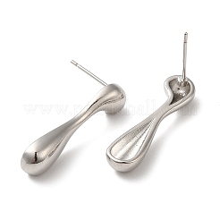 Tropfenförmige Ohrstecker aus Messing mit Rack-Beschichtung für Damen&nbsp;EJEW-Z019-08P