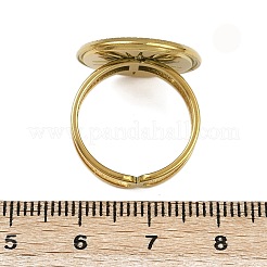 Плоские круглые с рисунком солнца эмалевые кольца из нержавеющей стали 304 для женщин RJEW-G355-05G-02