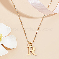 Collier avec pendentif lettre en acier inoxydable 304&nbsp;NJEW-LP0001-38R-G