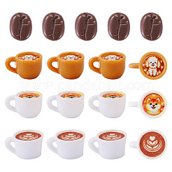 50 Stück 4 Stile Harz Kaffee/Kaffeebohne Figuren Ornamente&nbsp;DJEW-TA0001-46