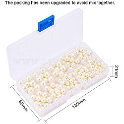 環境に優しい染めガラスパールラウンドパールビーズ  ベージュ  5~10mm  穴：1.2~1.5mm  約340個/箱&nbsp;HY-PH0009-RB003