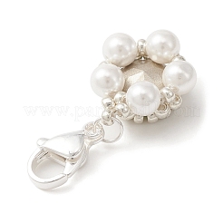 K9 стеклянный кулон со стразами и жемчугом в виде ракушек&nbsp;HJEW-MZ00027