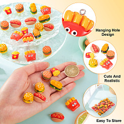 30шт 6 стиля непрозрачные подвески из смолы&nbsp;RESI-TA0004-05