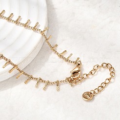 Collar de cadena de eslabones de acero inoxidable 304 con borlas para mujer.&nbsp;NJEW-K389-04G