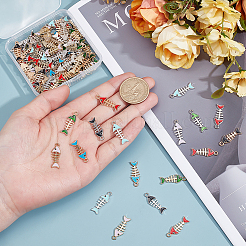 100 шт. 10 стиля подвески из эмалевого сплава золотистого тона&nbsp;ENAM-ME0001-25