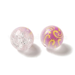 Perle acriliche craquelé verniciate a spruzzo in due tonalità&nbsp;OACR-G029-02B