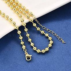 Цепочки из латунных шариков толщиной 4 мм NJEW-M108-24G