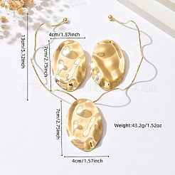 Statement-Choker-Halskette und Ohrring-Set aus gehämmertem Eisen in ovaler Form für Damen&nbsp;WG6F5B0-01