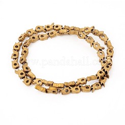 Нити немагнитных синтетических гематитовых бусин с вакуумным покрытием pvd G-F682-19-F