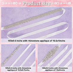 3шт. 3 стиля хрустальный свадебный пояс со стразами AJEW-CP0001-67