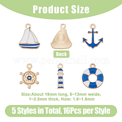 80шт 5 стиля подвески из сплава с эмалью&nbsp;ENAM-DC0001-60
