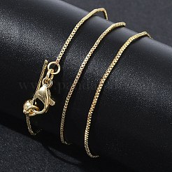 1 mm Messing-Kastenkette mit verstellbarem Schiebeverschluss für Damen&nbsp;KK-CBA4FD4-17G