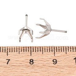304ステンレススチールスタッドピアス金具  ステンレス鋼色  トレイ：7mm  13x8mm  ピン：0.8x8mm&nbsp;STAS-B091-02A-07P