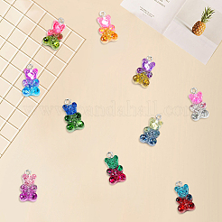 40шт 10 цвета прозрачные подвески из смолы&nbsp;RESI-CP0001-11