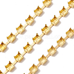 Chaînes de sertissage griffe strass laiton rectangle 50m&nbsp;CHC-C024-01C-G