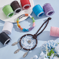 10 рулон 10-х цветного вощеного нейлонового шнура DIY-WH0656-17B