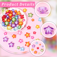 300pcs 3 Arten transparente Acrylperlen&nbsp;TACR-PA0001-24