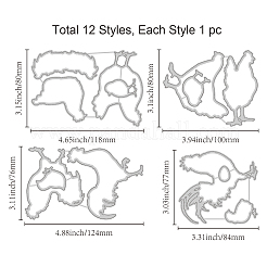 Углеродистая сталь разрезает трафареты DIY-WH0309-1048