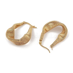 Серьги-кольца из текстурированной нержавеющей стали 201 с ионным покрытием (IP)&nbsp;EJEW-I309-24G