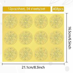 34 лист самоклеящихся наклеек с изображением мандалы и тиснением золотой фольги DIY-WH0509-015