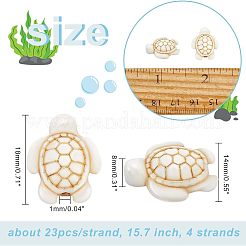 4 нити синтетических окрашенных бирюзовых бусин G-NB0003-29