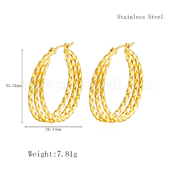 Элегантные геометрические серьги-кольца из нержавеющей стали 304 для повседневной носки HT4315