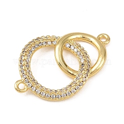 Подвески-соединители из латуни с микро-паве и прозрачными фианитами&nbsp;LS-KK-K413-05G