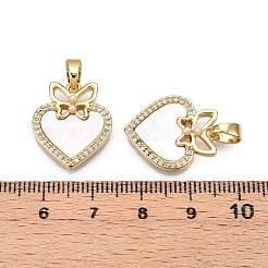 Латунные микропаве прозрачные подвески с фианитом&nbsp;KK-N254-202G