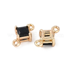 Dijes de conectores de eslabones en forma de rombo de vidrio pavé de latón&nbsp;GLAA-Q088-001H