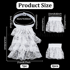 Set di colletti in pizzo floreale staccabili in poliestere per donna&nbsp;DIY-WH0816-187A