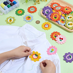 50 шт. 10-цветные полиэстеровые нитки для вышивки подсолнечника для пришивания нашивок&nbsp;PATC-PH0001-45