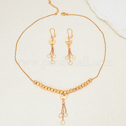 Элегантные винтажные латунные ожерелья с подвесками в виде бабочки и кисточек и комплект серег для женщин&nbsp;OI2557